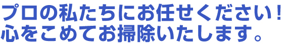 プロの私たちにお任せください！