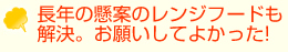 長年の懸案のレンジフードも解決。お願いしてよかった