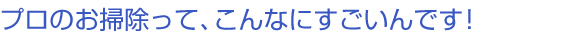 プロのお掃除って、こんなにすごいんです！