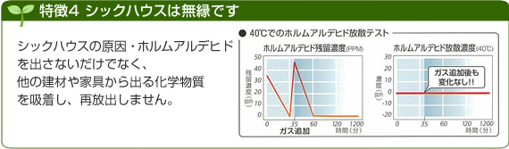 特徴4 シックハウスは無縁です