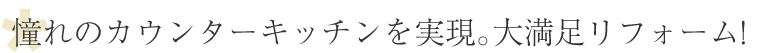 憧れのカウンターキッチンを実現。大満足リフォーム!